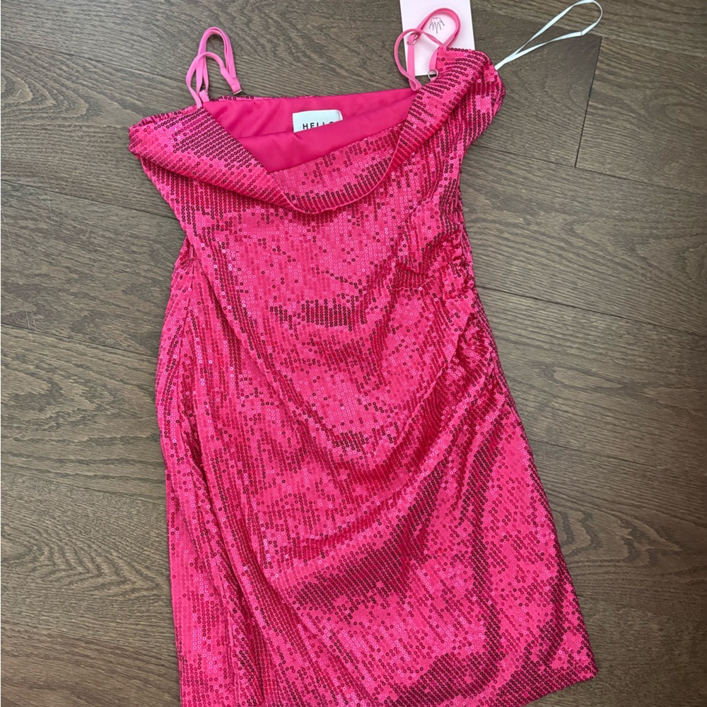 HELLOMOLLY Pink Sequence Dress